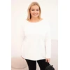 Moteriška Plus Size palaidinė ilgomis rankovėmis, balta