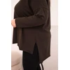 Moteriška Plus Size palaidinė ilgomis rankovėmis, rudos spalvos