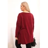 Moteriška Plus Size palaidinė ilgomis rankovėmis, bordo spalvos