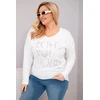 Moteriška Plus Size palaidinė „Love You More“, balta