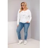 Moteriška Plus Size palaidinė „Love You More“, balta