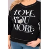 Moteriška Plus Size palaidinė „Love You More“, juodos spalvos