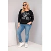 Moteriška Plus Size palaidinė „Love You More“, juodos spalvos