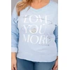 Moteriška Plus Size palaidinė LOVE YOU MORE, mėlynos spalvos