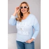 Moteriška Plus Size palaidinė LOVE YOU MORE, mėlynos spalvos