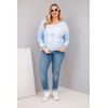 Moteriška Plus Size palaidinė LOVE YOU MORE, mėlynos spalvos