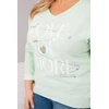 Moteriška Plus Size palaidinė LOVE YOU MORE, mėtų spalvos