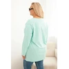 Moteriška Plus Size palaidinė su apvalia iškirpte, mėtų spalvos