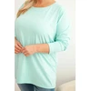 Moteriška Plus Size palaidinė su apvalia iškirpte, mėtų spalvos