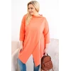 Moteriška Plus Size palaidinė su asimetrišku priekiu, persikinės spalvos
