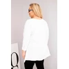 Moteriška Plus Size palaidinė su asimetrišku apačios kirpimu ir iškirpimais, balta