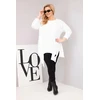 Moteriška Plus Size palaidinė su asimetrišku apačios kirpimu ir iškirpimais, balta