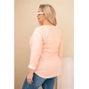 Moteriška Plus Size palaidinė su blizgančiu užrašu, abrikosų spalvos