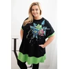 Moteriška Plus Size palaidinė su gėlių raštu, žalia