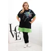 Moteriška Plus Size palaidinė su gėlių raštu, žalia