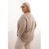 Moteriška Plus Size palaidinė su kišene ir užlenktomis rankovėmis, chaki spalvos