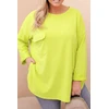 Moteriška Plus Size palaidinė su kišene, mėtų spalvos