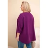 Moteriška Plus Size palaidinė su kišene, tamsiai violetinė
