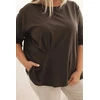 Moteriška Plus Size palaidinė su kišene, chaki spalvos