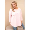 Moteriška Plus Size palaidinė su kišene, pudrinės rožinės spalvos