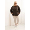 Moteriška Plus Size palaidinė su kišene, chaki spalvos