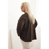 Moteriška Plus Size palaidinė su kišene, chaki spalvos