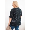 Moteriška Plus Size palaidinė su kišene, juodos spalvos