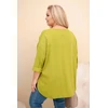 Moteriška Plus Size palaidinė su kišene, alyvuogių žalios spalvos