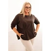 Moteriška Plus Size palaidinė su kišene, chaki spalvos