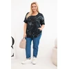 Moteriška Plus Size palaidinė su kišene, juodos spalvos