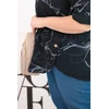 Moteriška Plus Size palaidinė su kišene, juodos spalvos