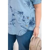 Moteriška Plus Size palaidinė su kišene, džinso mėlynos spalvos