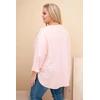 Moteriška Plus Size palaidinė su kišene, pudrinės rožinės spalvos