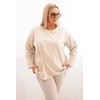 Moteriška Plus Size palaidinė su kišenėle, smėlio spalvos