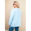 Moteriška Plus Size palaidinė su kutais, mėlynos spalvos