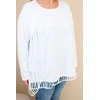 Moteriška Plus Size palaidinė su kutais, balta