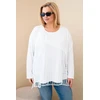 Moteriška Plus Size palaidinė su kutais, balta