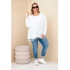 Moteriška Plus Size palaidinė su kutais, balta