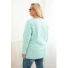 Moteriška Plus Size palaidinė su laivelio formos iškirpte, mėtų spalvos