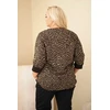 Moteriška Plus Size palaidinė su leopardo raštu, rudos spalvos