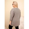 Moteriška Plus Size palaidinė su leopardo rašto detalėmis, kapučino spalvos