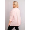 Moteriška Plus Size palaidinė su medvilne ir raukiniu, rausvos spalvos