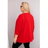 Moteriška Plus Size palaidinė su medvilne ir raukinimu, raudona
