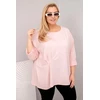 Moteriška Plus Size palaidinė su medvilne ir raukiniu, rausvos spalvos