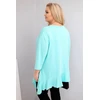 Moteriška Plus Size palaidinė su medvilne, raukiniais ir 3/4 rankovėmis, mėtų spalvos