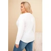 Moteriška Plus Size palaidinė su spaudiniu ir ilgesne nugara, balta