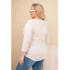 Moteriška Plus Size palaidinė su „Time to Shine“ raštu, smėlio spalvos
