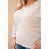 Moteriška Plus Size palaidinė su „Time to Shine“ raštu, smėlio spalvos