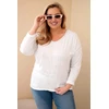 Moteriška Plus Size palaidinė su „Time to Shine“ užrašu, balta