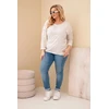 Moteriška Plus Size palaidinė su „Time to Shine“ raštu, smėlio spalvos